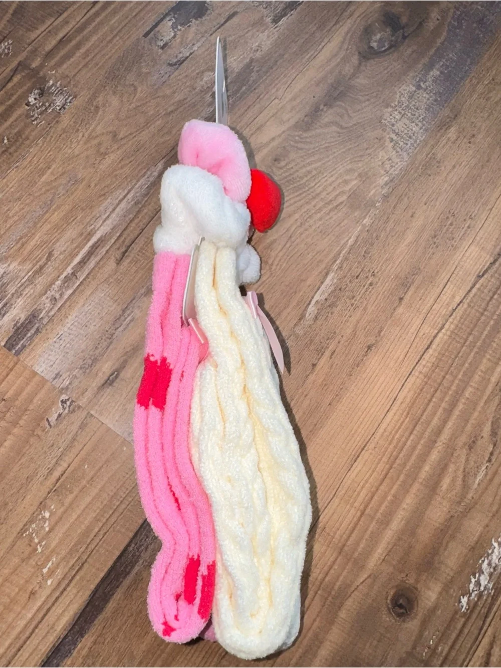 3Y-6Y The Children's Place 2-Pack Pink Hearts Fuzzy Hair Scrunchie Set